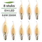 Set van 8 LED kaarslampen vlam E14 | 0.6 watt | 2500K warm w, Huis en Inrichting, Lampen | Losse lampen, Nieuw, Overige typen