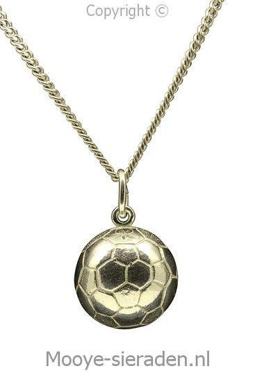 Gouden Voetbal half ketting hanger, Sieraden, Tassen en Uiterlijk, Kettinghangers, Verzenden