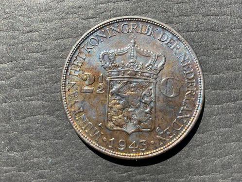 Nederland. Wilhelmina. 2 1/2 Gulden 1943 Denver (Zonder, Postzegels en Munten, Munten | Nederland
