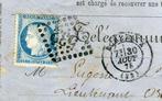 Frankrijk 1875 - Zeldzame brief voor Télégramme de Bordeaux, Postzegels en Munten, Postzegels | Europa | Frankrijk, Gestempeld