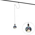 Hanglamp met rail ophanging zwart incl. LED G200 - Cavalux, Nieuw, Glas, Industrieel