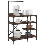 vidaXL Bakkersrek 90x40x132 cm bewerkt hout en metaal bruin, Huis en Inrichting, Verzenden, Nieuw
