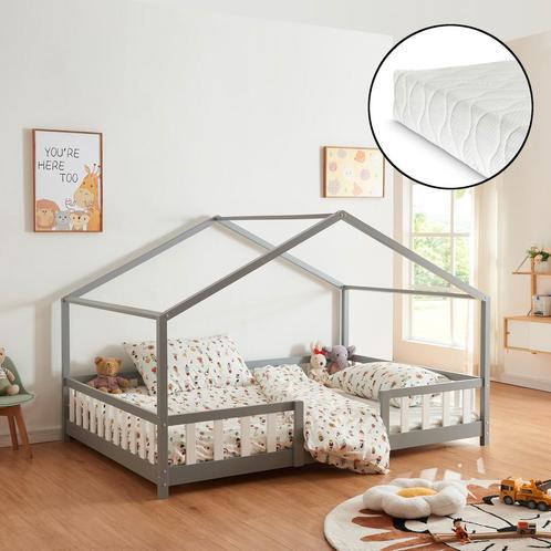 Kinderbed Treviolo met uitvalbeveiliging en matras 140x200 g, Huis en Inrichting, Slaapkamer | Matrassen en Bedbodems, Nieuw, Verzenden