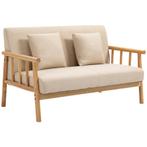 2-zitsbank Sofa Couch 2 Lendenkussens Gestoffeerd Houten Fra, Huis en Inrichting, Verzenden, Nieuw