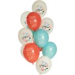 Happy Birthday Ballonnen Circus 33cm 12st, Hobby en Vrije tijd, Feestartikelen, Verzenden, Nieuw
