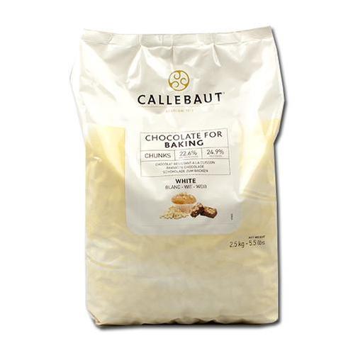 Callebaut Bakvaste chocolade Chunks Wit 2,5 kg., Hobby en Vrije tijd, Taarten en Cupcakes maken, Nieuw, Verzenden