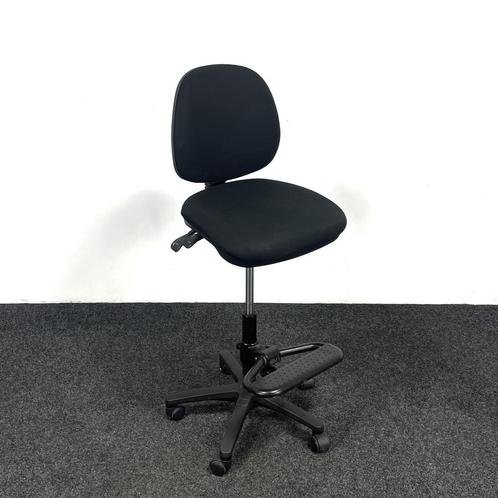 Zwarte Hoge Bureaustoel - Met Voetensteun, Huis en Inrichting, Bureaustoelen, Bureaustoel, Zwart, Gebruikt, Ergonomisch, Ophalen of Verzenden