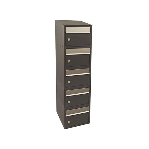Brievenbusunit Brickset wand 5-hoog met dak - antraciet, Tuin en Terras, Brievenbussen, Nieuw, Verzenden