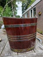 Large mahogany and brass bound oval peat bucket - 19th