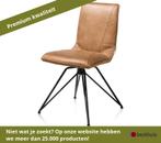 XOOON Mac eetkamerstoel stof Rocky/metaal - Cognac, Ophalen of Verzenden, Nieuw, Overige materialen