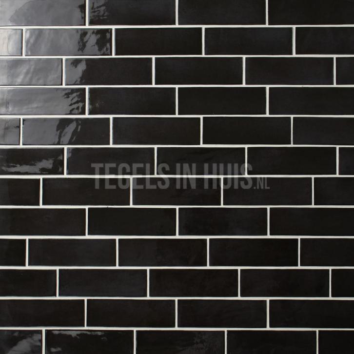 Wandtegel coco zwart hat glans 5x15 wandtegel, Doe-het-zelf en Verbouw, Tegels, Wandtegels, Nieuw, 10 m² of meer, Keramiek, Ophalen