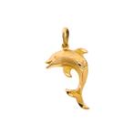 18 Krt. Gouden hanger van een dolfijn (ketting hanger), Ophalen of Verzenden, Gebruikt, Goud, Overige merken
