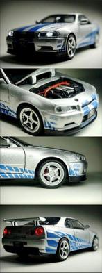 GTR 1:24 - Modelauto - Nissan Skyline GT-R R34 model car, Hobby en Vrije tijd, Nieuw