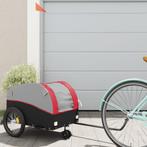 vidaXL Fietstrailer 30 kg ijzer zwart en rood, Fietsen en Brommers, Fietsaccessoires | Aanhangers en Karren, Verzenden, Nieuw
