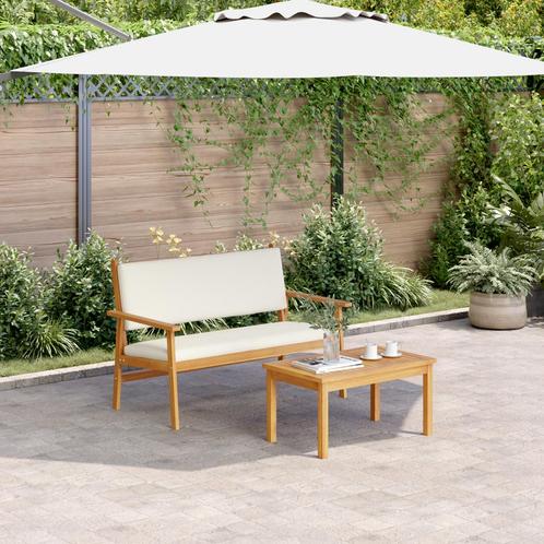 vidaXL Tuinbank met kussens massief acaciahout, Tuin en Terras, Tuinsets en Loungesets, Nieuw, Verzenden