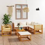 vidaXL 8-delige Loungeset met kussens massief acaciahout, Verzenden, Nieuw, Hardhout, Loungeset