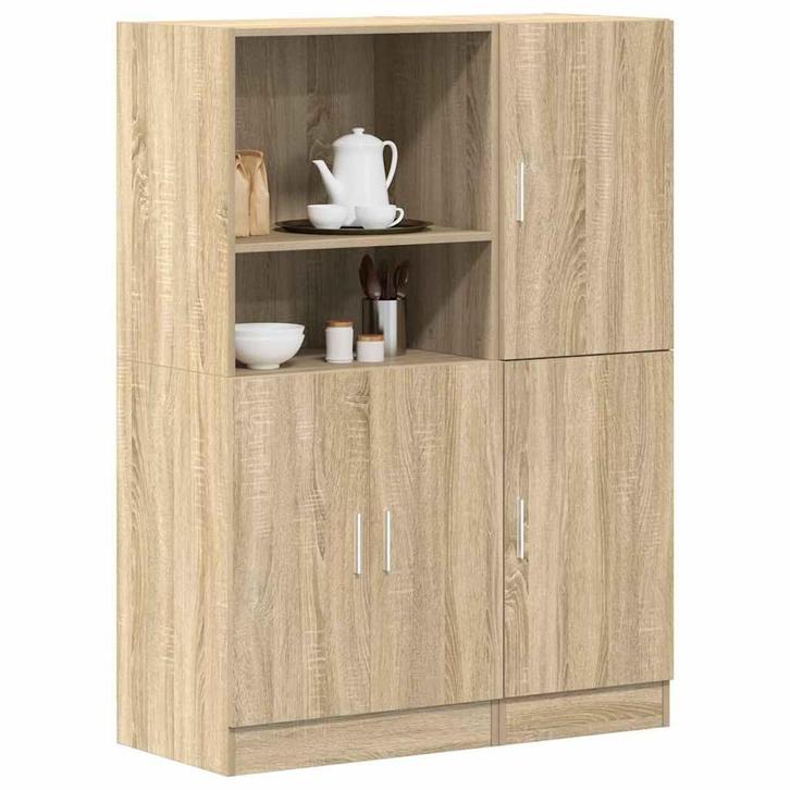 vidaXL 2-delige Keukenkastenset bewerkt hout sonoma, Huis en Inrichting, Woonaccessoires | Wandplanken en Boekenplanken, Nieuw