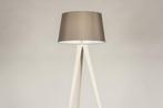 Rietveld Vloerlampen - Grijs, Beige, Zand - Stof, Metaal, Huis en Inrichting, Lampen | Vloerlampen, Verzenden, Nieuw