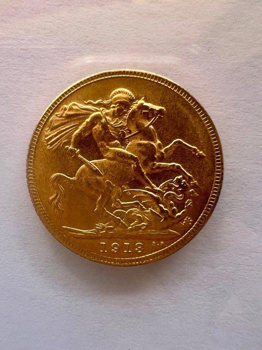 Verenigd Koninkrijk. George V. Sovereign 1913, Postzegels en Munten, Munten | Europa | Niet-Euromunten