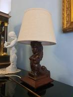 SIEGEL PARIS - Tafellamp - Hout - Ingehouwen caryatide