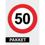 Verkeersbord  50 jaar versiering pakket - 50 jaar versiering, Hobby en Vrije tijd, Feestartikelen, Verzenden, Nieuw