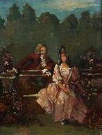 Franse school (XIX) - Scena di corteggiamento, Antiek en Kunst, Kunst | Schilderijen | Klassiek