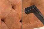 Design sledestoel OXFORD vintage bruin met armleuning, Huis en Inrichting, Stoelen, Ophalen of Verzenden, Nieuw