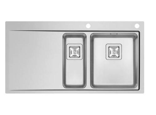 RVS Spoeltafelblad | Spoelbakken Rechts | 2x Spoelbak 340..., Zakelijke goederen, Horeca | Meubilair en Inrichting, Verzenden