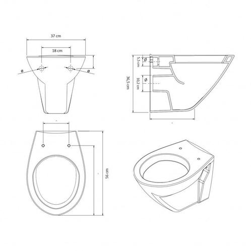 Wandcloset Subway 2.0 Diepspoel, Doe-het-zelf en Verbouw, Sanitair, Ophalen of Verzenden