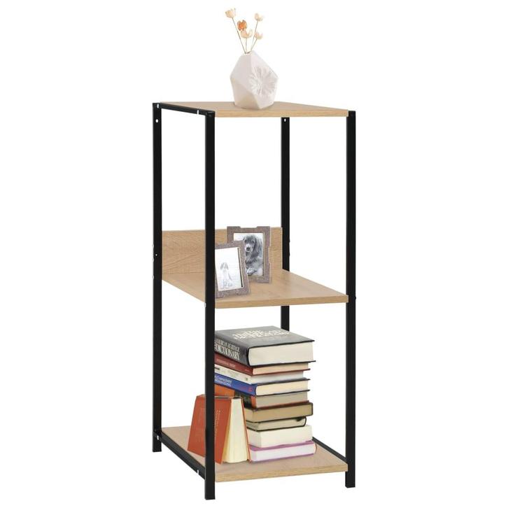 vidaXL Boekenkast 33,5x39,6x79,7 cm bewerkt hout zwart en, Huis en Inrichting, Kasten | Boekenkasten, 25 tot 50 cm, Nieuw, Overige houtsoorten
