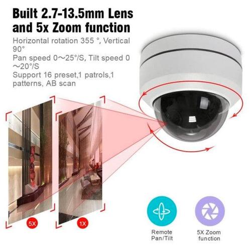 Bieden: PTZ camera AHD-CVBS 2MP resolution with 2.8-12mm le, Watersport en Boten, Navigatiemiddelen en Scheepselektronica, Kabel of Apparatuur