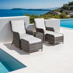 Wicker loungeset Benissa 2+2 met aluminium frame - grijs, Verzenden, Nieuw