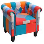 vidaXL Fauteuil met patchwork stof meerkleurig, Huis en Inrichting, Fauteuils, Verzenden, Nieuw