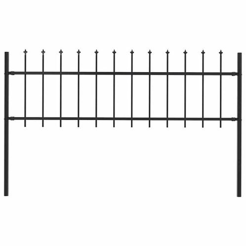 vidaXL Tuinhek met speren bovenkant 1,8 m staal zwart, Tuin en Terras, Schuttingen, Nieuw, IJzer, 1 tot 2 meter, Verzenden