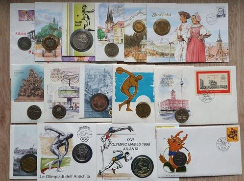 Wereld. Lot of 15 Coin Cards 1993-1996- Including 2 silver, Postzegels en Munten, Munten | Europa | Niet-Euromunten