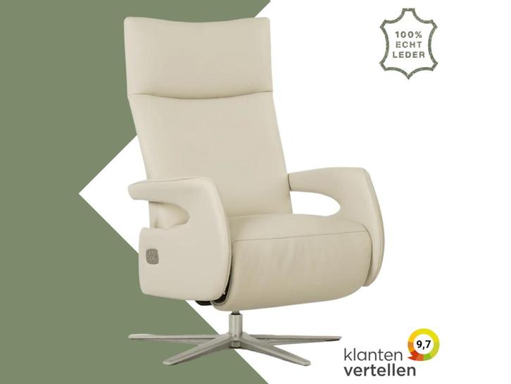 Leren relaxfauteuil Vibe - Massif Ecru (crème) - Small, Huis en Inrichting, Fauteuils, 50 tot 75 cm, 75 tot 100 cm, Nieuw, Leer