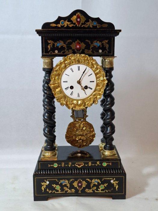 Portico klok Napoleon III stijl Hout, Messing - 1800-1850 -, Antiek en Kunst, Antiek | Klokken