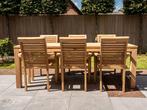 Teak tuinset met 6 stoelen | Direct leverbaar | Puurteak.nl, Tuin en Terras, 6 zitplaatsen, Teakhout, Nieuw, Ophalen of Verzenden