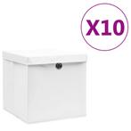 vidaXL Opbergboxen met deksel 10 st 28x28x28 cm wit, Huis en Inrichting, Woonaccessoires | Kisten, Nieuw, Verzenden