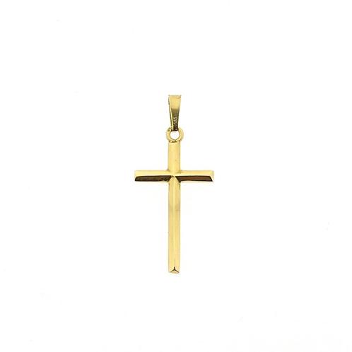 Gouden hanger van een kruis (religieus, kruis kettinghanger), Sieraden, Tassen en Uiterlijk, Bedels, Gebruikt, Overige merken
