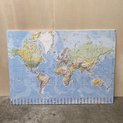 OUTLET - Prikbord Wereld - 100x140cm - in het Duits, Huis en Inrichting, Woonaccessoires | Memoborden, Ophalen of Verzenden