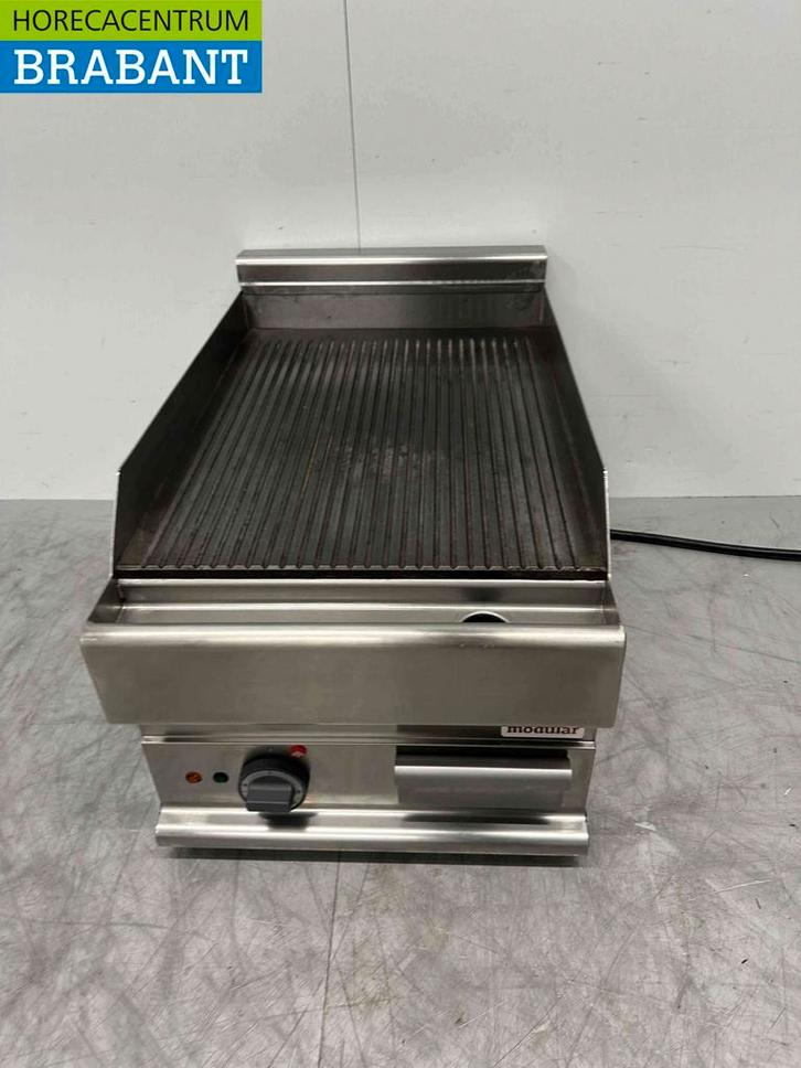 RVS Modular Bakplaat Grillplaat Geribbeld plancha 40 cm 400V, Zakelijke goederen, Horeca | Keukenapparatuur, Gebruikt, Ophalen of Verzenden