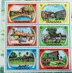 Blok 6 stuks PF zegels Game Lodges Tanzania, Postzegels en Munten, Postzegels | Afrika, Ophalen of Verzenden, Tanzania, Postfris