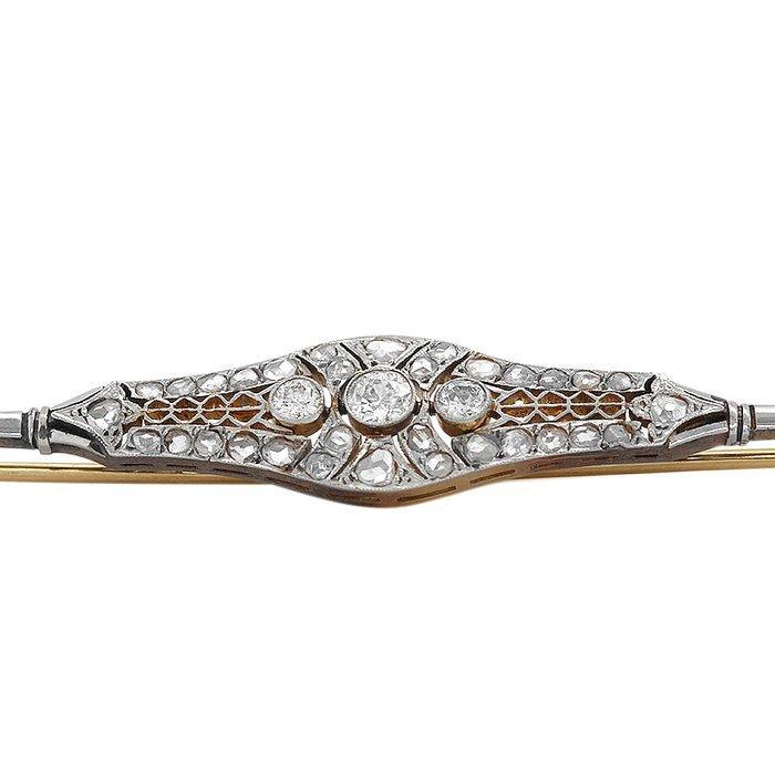 Broche - 18 karaat Geel goud, Witgoud, Sieraden, Tassen en Uiterlijk, Antieke sieraden