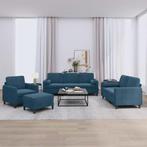 vidaXL 4-delige Loungeset met kussens fluweel blauw, Verzenden, Nieuw, Vierpersoons of meer, Stof