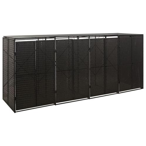 Containerberging viervoudig 274x80x117 cm poly rattan zwart, Huis en Inrichting, Overige Huis en Inrichting, Nieuw, Verzenden