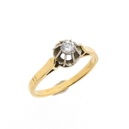 Gouden ring met diamant 0,20 ct. (Alle Gouden sieraden), Sieraden, Tassen en Uiterlijk, Ringen, Dame, Met edelsteen, Overige kleuren