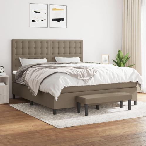vidaXL Boxspring met matras stof taupe 180x200 cm, Huis en Inrichting, Slaapkamer | Bedden, 80 cm, 200 cm, Eenpersoons, Nieuw