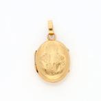 Hanger - 18 karaat Geel goud, Zilver - Medaillon/ M.M., Sieraden, Tassen en Uiterlijk, Antieke sieraden