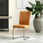 Leren eetkamerstoel Dry - Kenia Cognac (cognac) - Sledepoot, Bruin, Nieuw, Leer, Ophalen of Verzenden